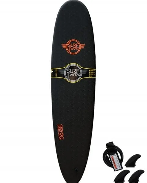 surfworx ribeye mini mal soft surfboard 8ft 0 package black a 1 1